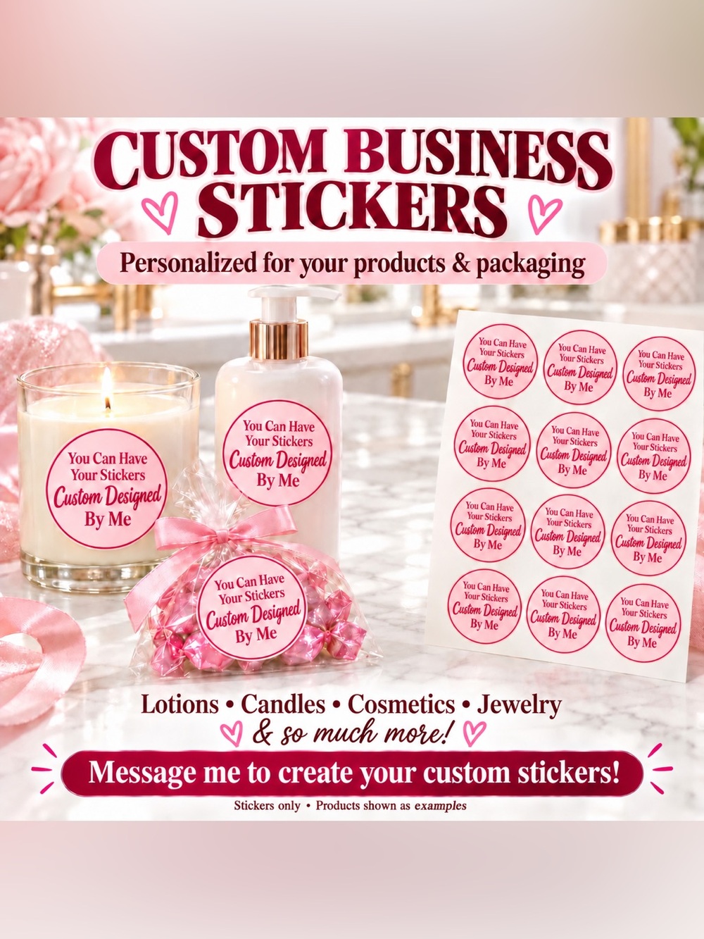 Custom Business Stickers-100ct.
